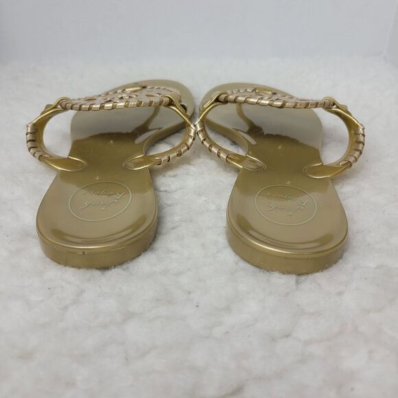 Jack Rogers Sandals Womens Size 8 Gold Georgica Jelly Slip On Flip Flops Shoes - Picture 4 of 9